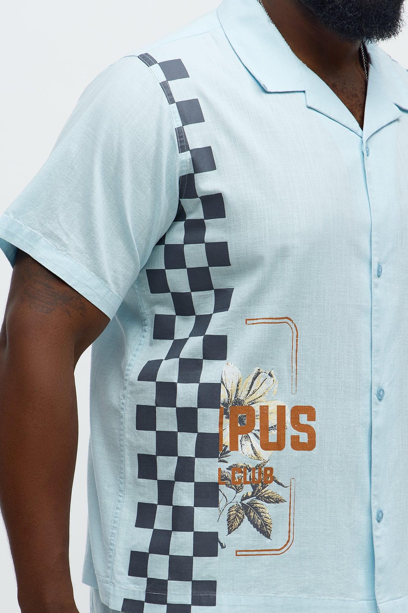 Groves Short Sleeve Button Up Shirt - Light Blue Male Product Image