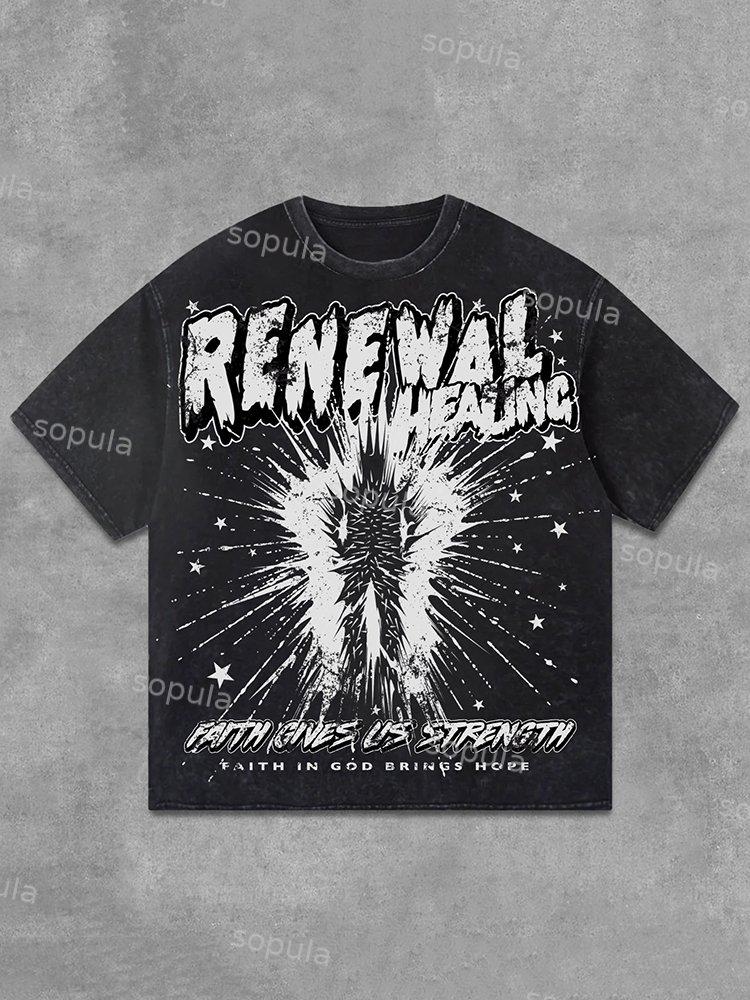 Sopula Rebirth - Old Graphic Acid Washed T-Shirt Product Image