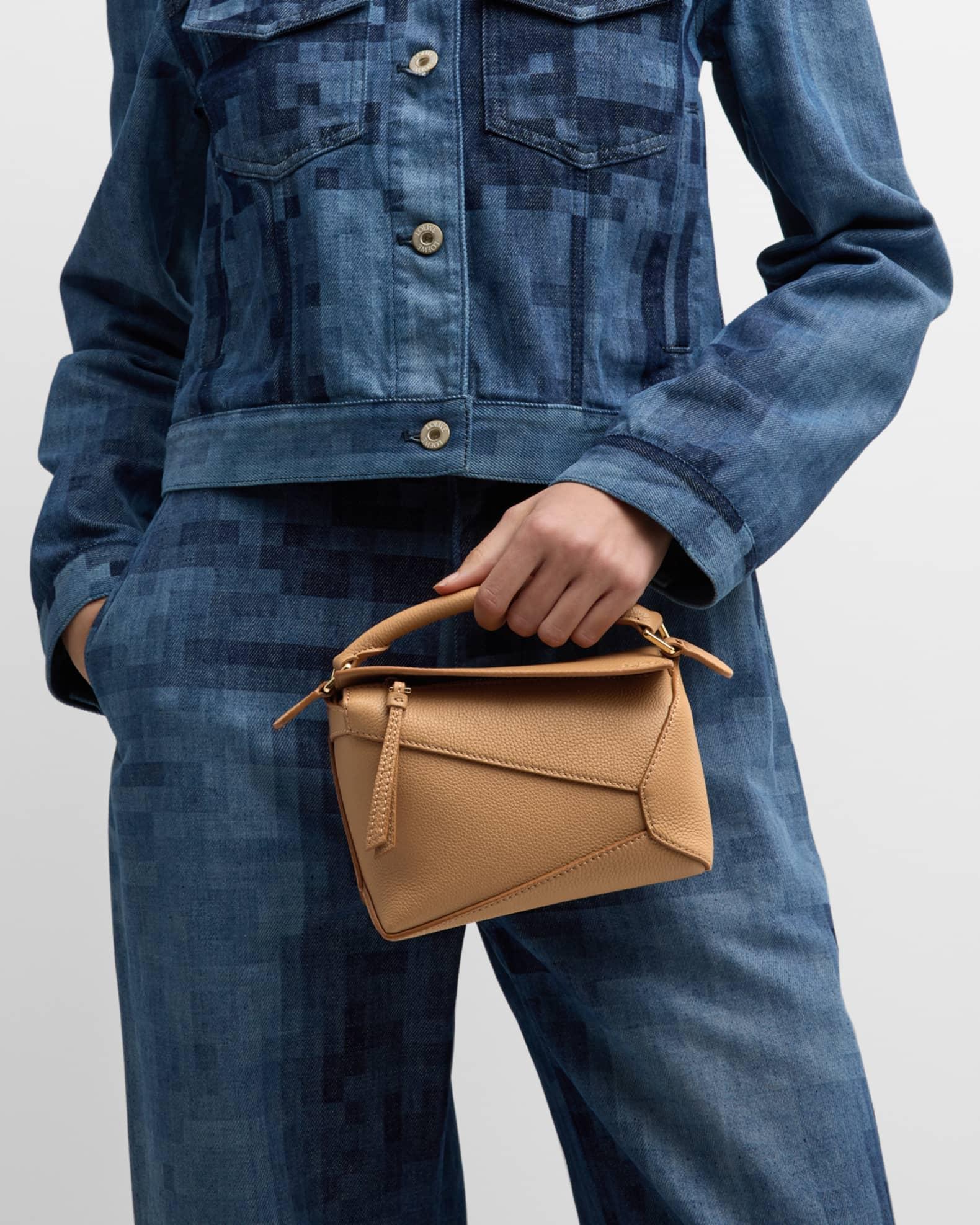 Puzzle Edge Mini Top-Handle Bag in Grained Leather Product Image