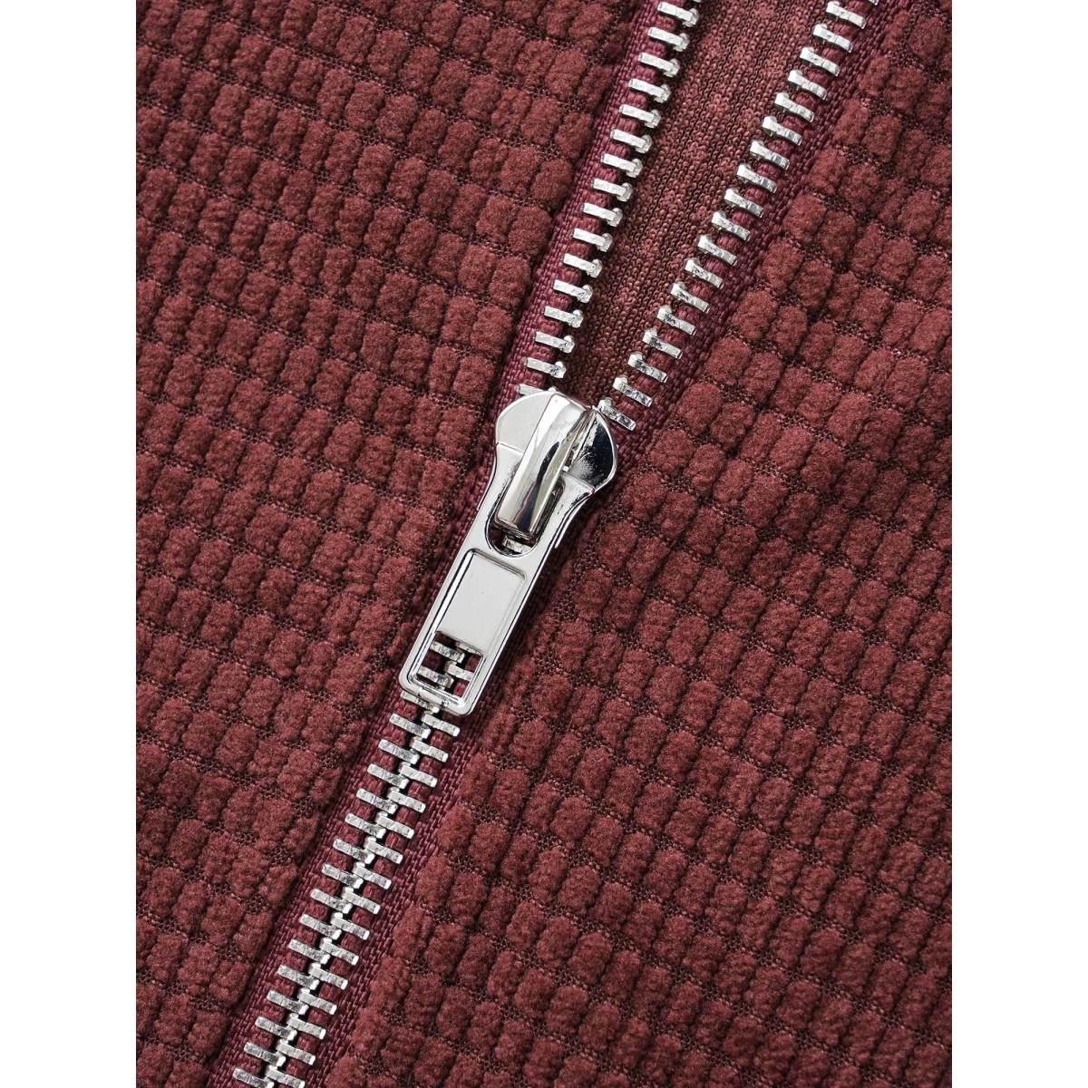 Plus Size Solid Corduroy Hooded Drawstring Sweatshirt Women Scarlet Casual Texture Hooded Everyday Sweatshirts BloomChic 14-16/1X Product Image