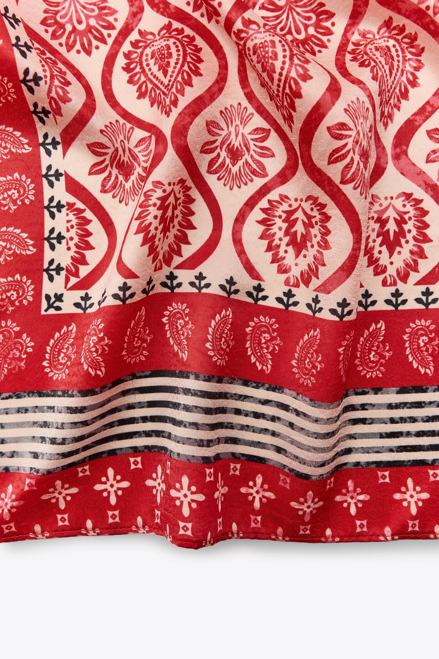 SATIN EFFECT PRINTED SCARF Product Image