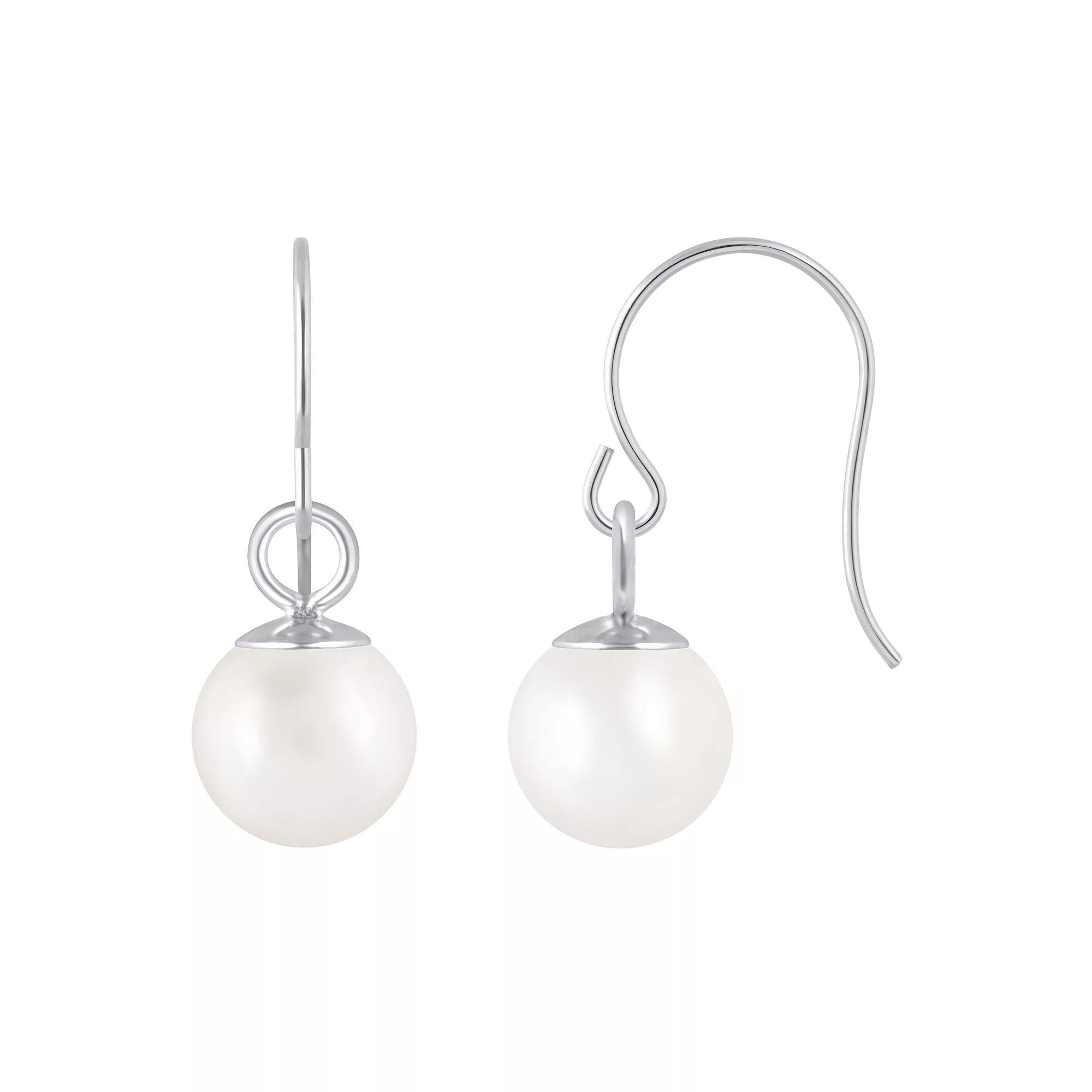Celebration Gems Sterling Silver 5 mm Sphere Gemstone Drop Earrings, Women's, White Product Image