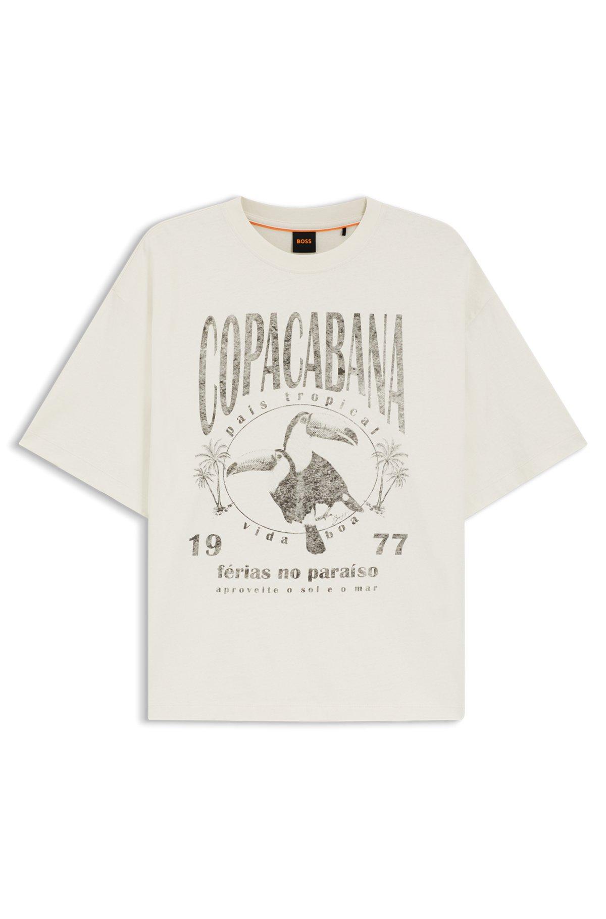 Cotton-jersey T-shirt with printed artwork Product Image