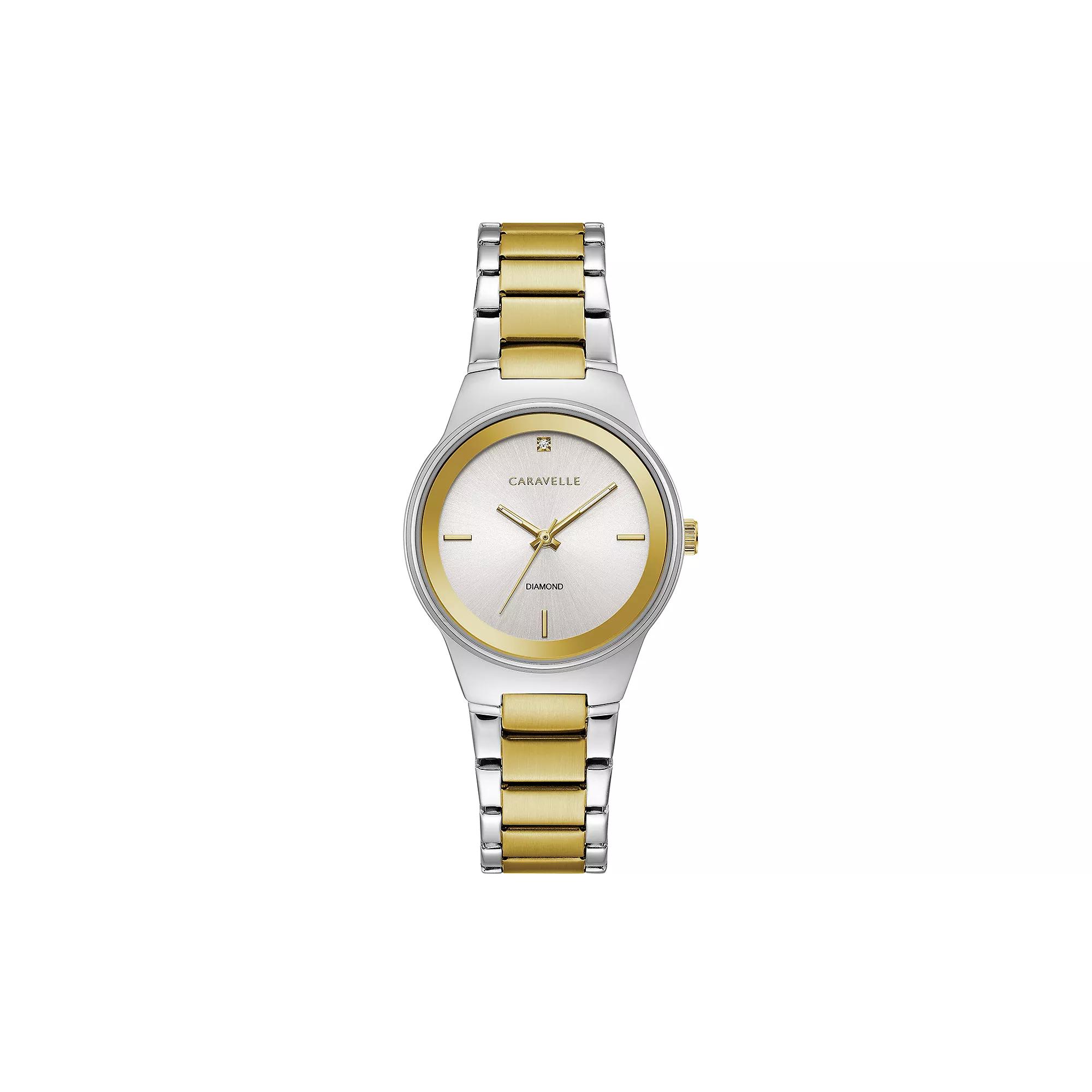 Caravelle by Bulova Women's Diamond Accent Two Tone Stainless Steel Watch - 45P108, Size: Small Product Image