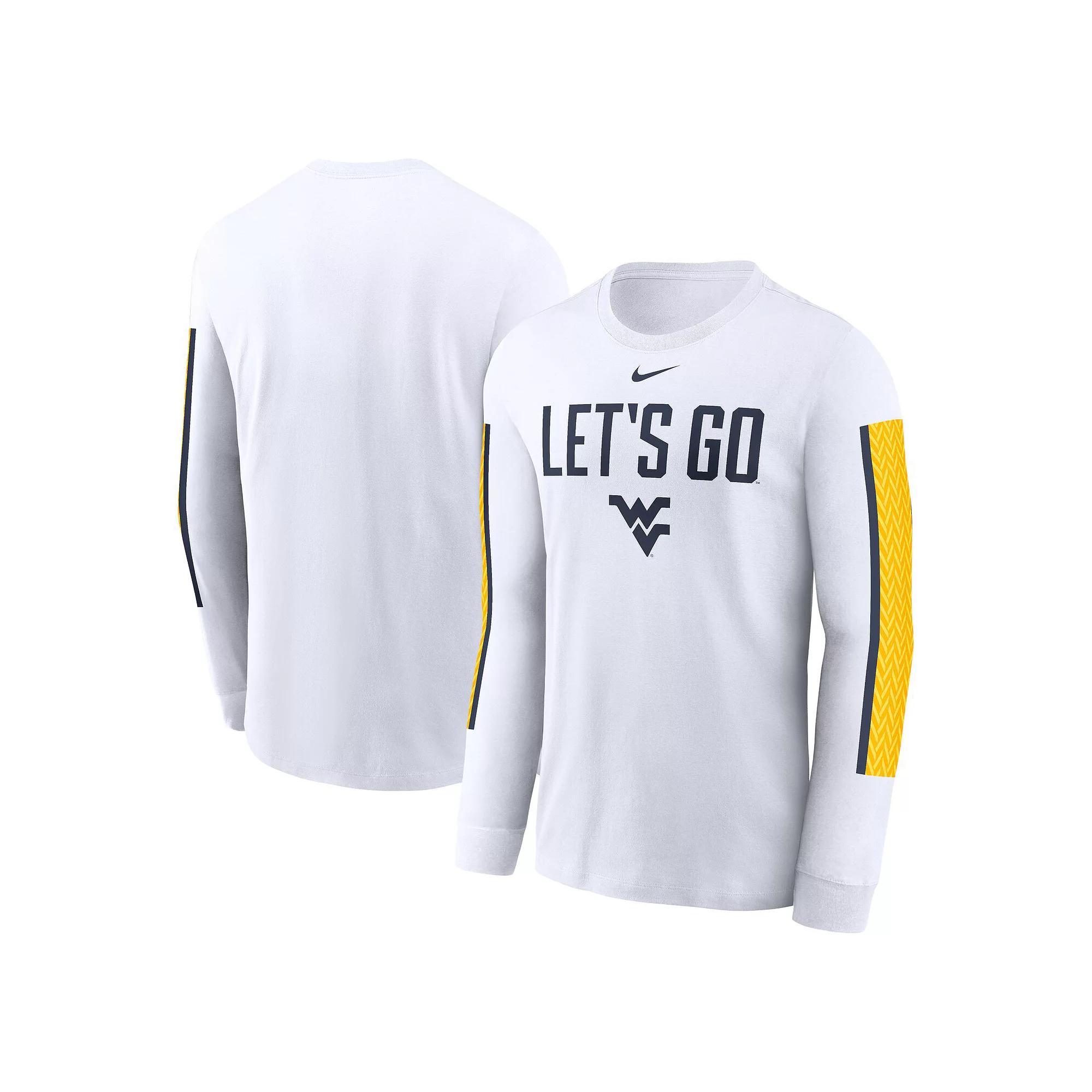 Men's Nike White West Virginia Mountaineers Local Spirit Slogan Long Sleeve T-Shirt, Size: 2XL Product Image