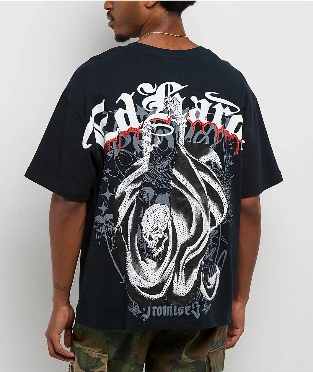 Ed Hardy x Broken Promises Death's Shadow Black T-Shirt Product Image