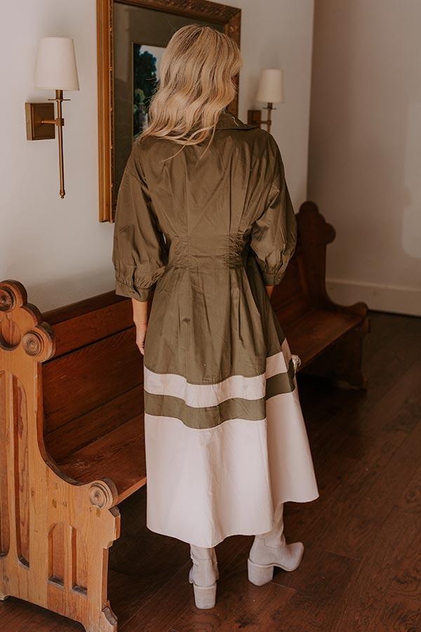 Hopeless Romantic Button Down Midi in Army Green Product Image