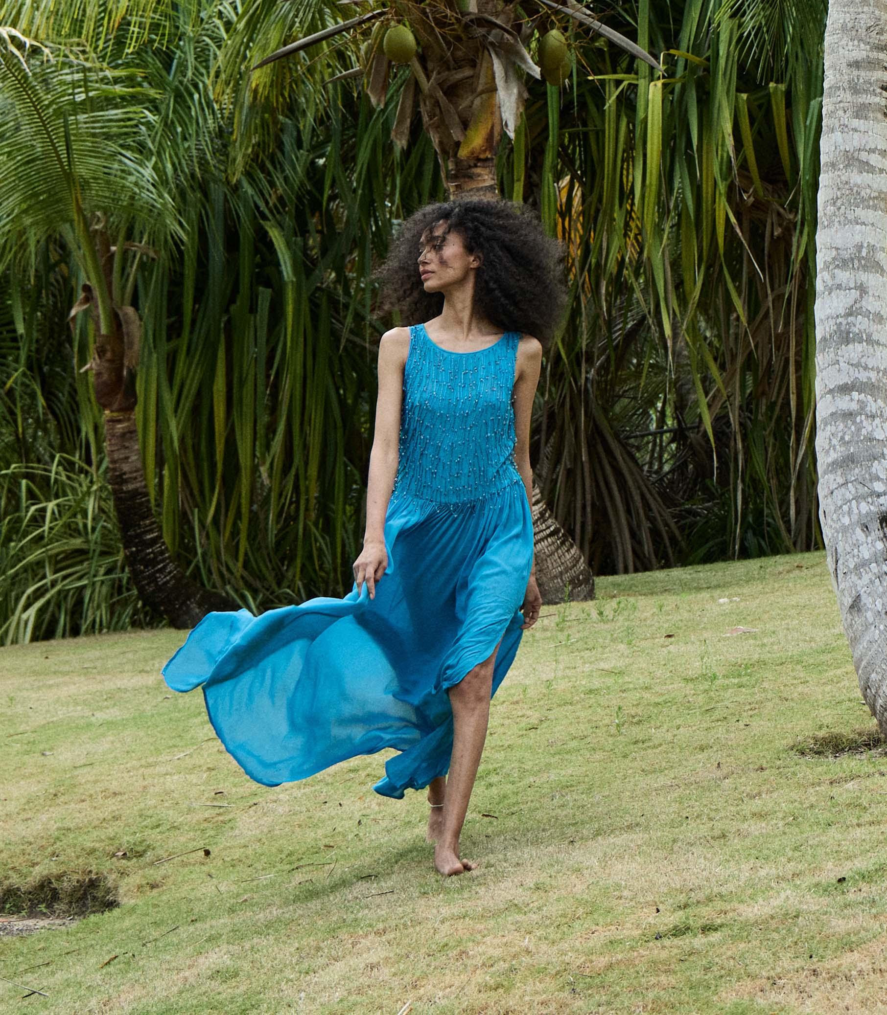 DONYALE DRESS -- BLUE GROTTO Product Image