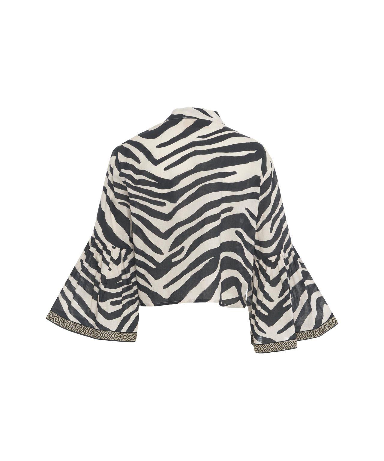 Cropped animal print blouse Product Image