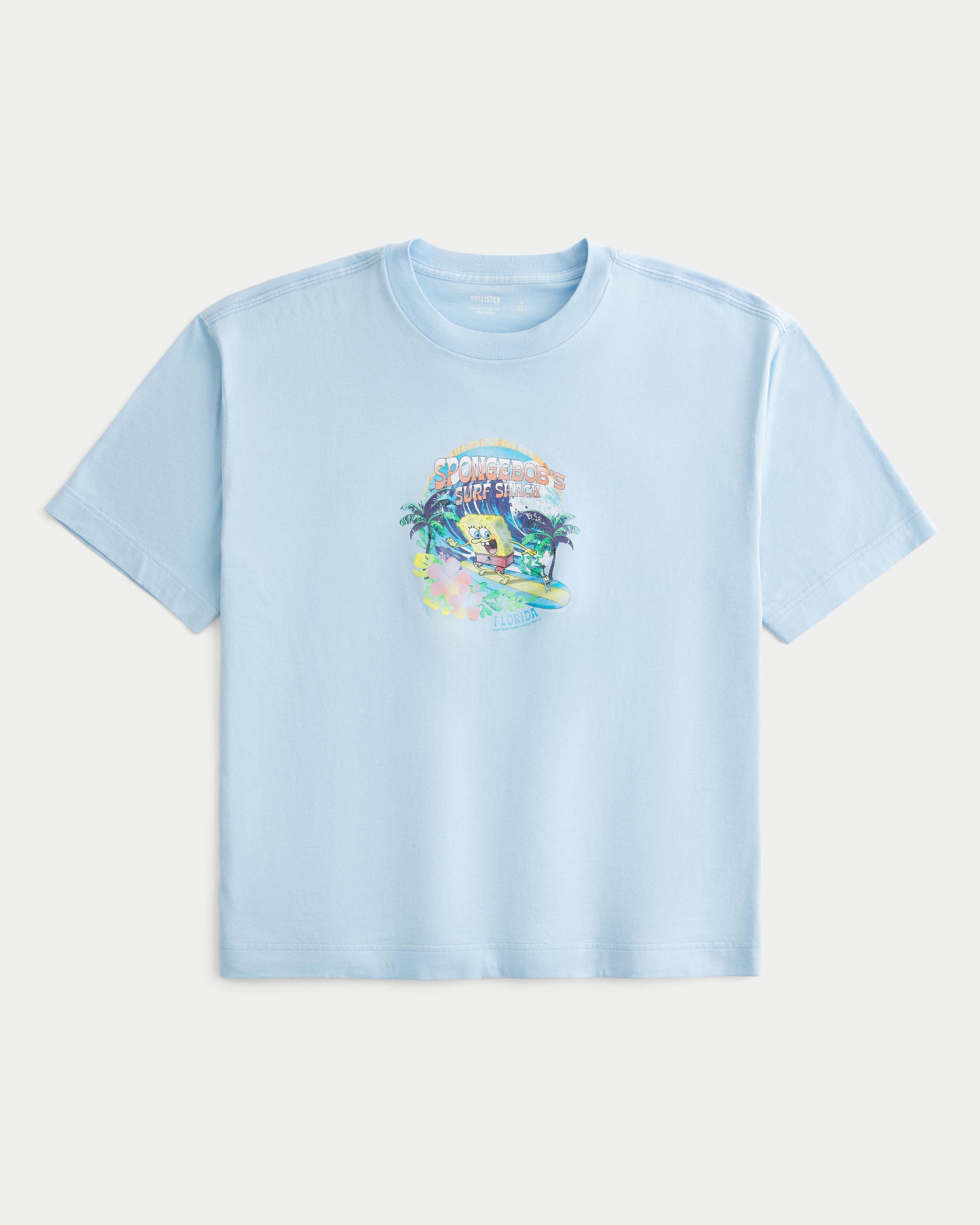 Boxy Crop SpongeBob SquarePants Graphic Tee Product Image