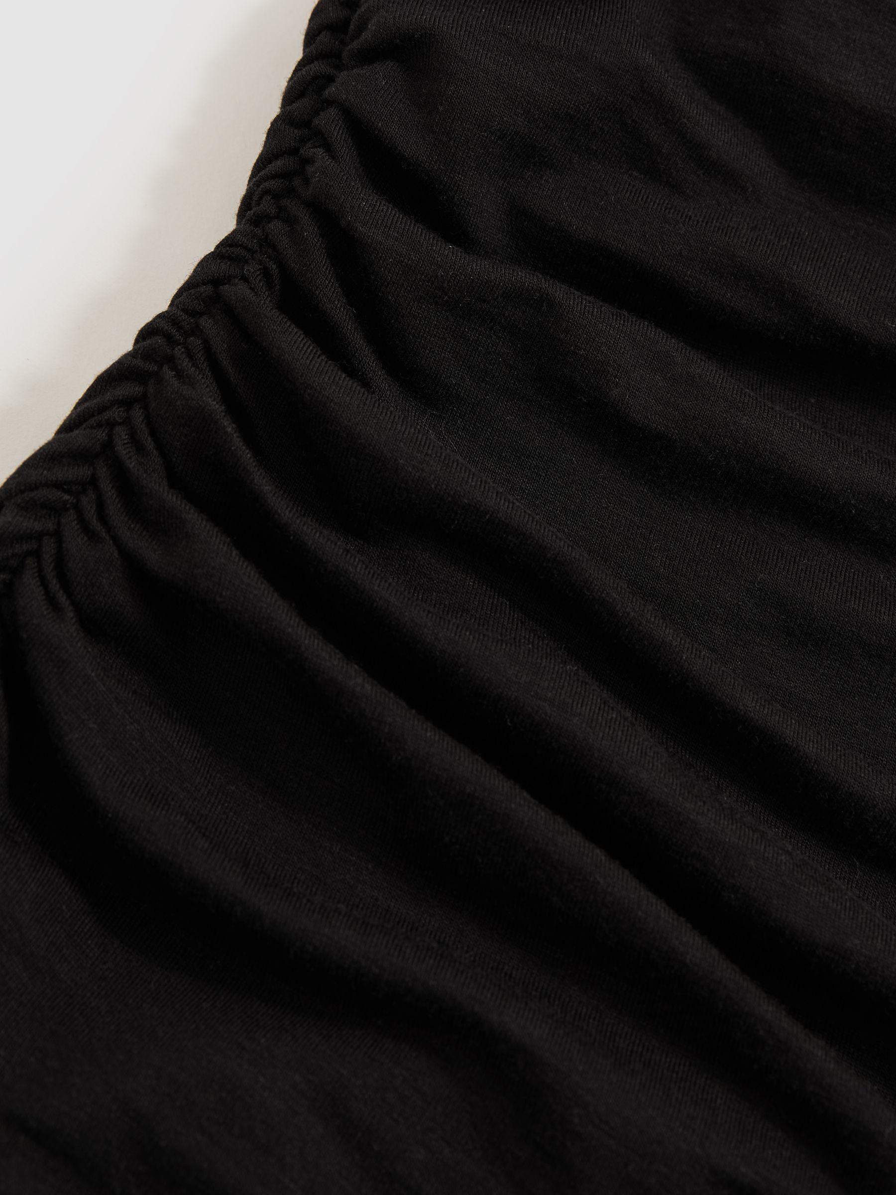 Stretch Lyocell Draped Top in Black Product Image