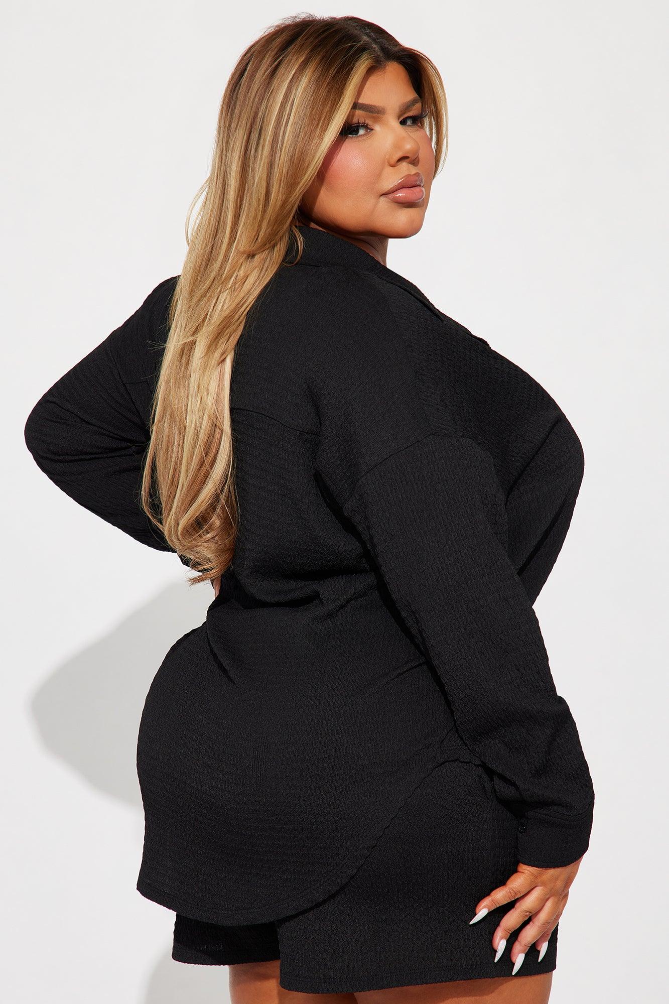 Bethany Textured Short Set - Black Product Image