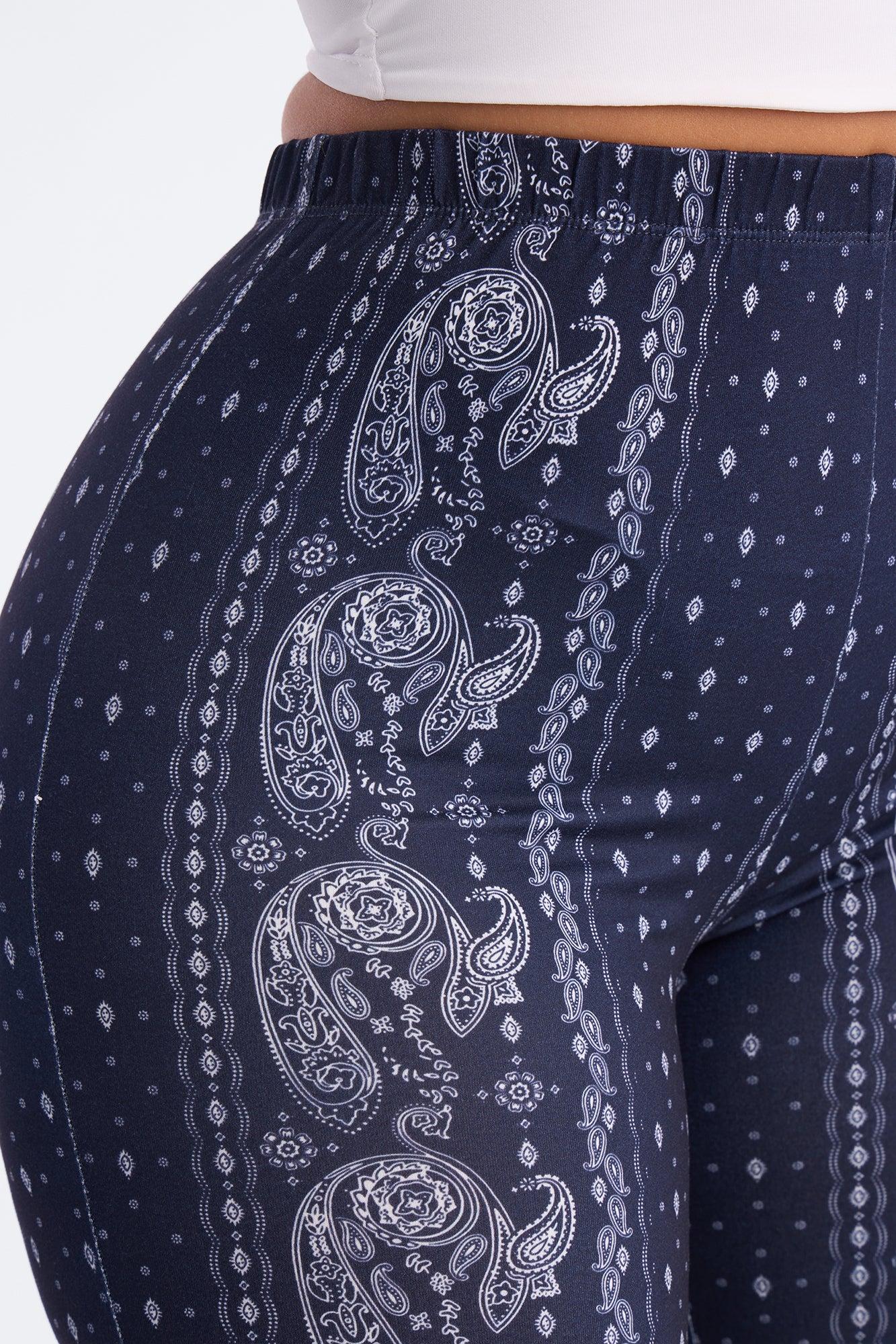 Boho Dreams Vertical Paisley Flare Pant - Blue/combo Female Product Image