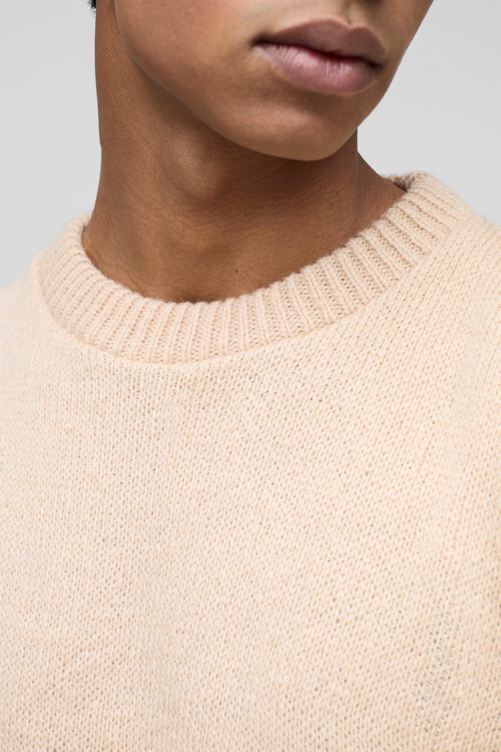Oversized Boxy Brushed Knitted Sweater | boohooMAN USA Product Image
