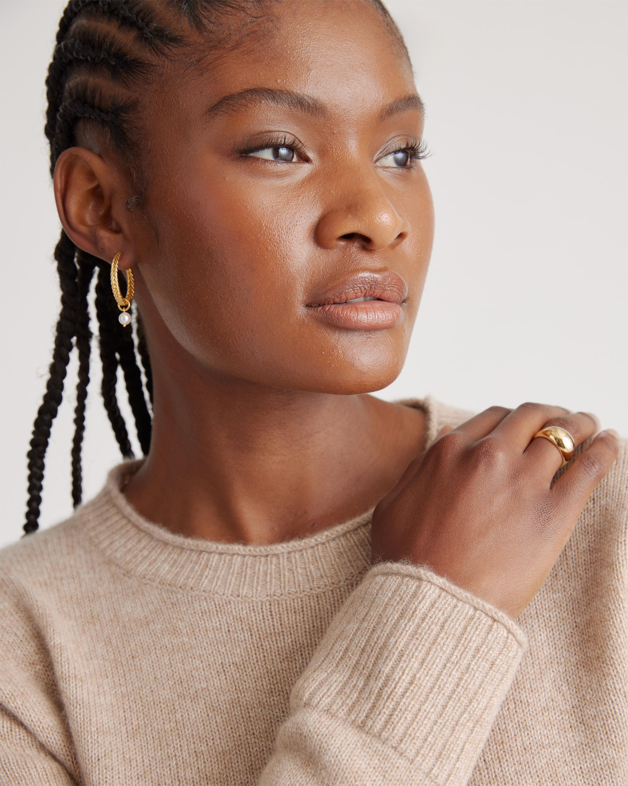 Quince | Women's Mongolian Cashmere Boxy Crewneck Sweater Product Image