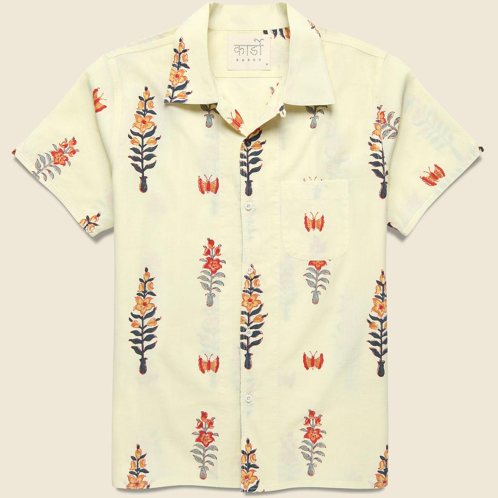 Floral Block Print Shirt - Cream Product Image