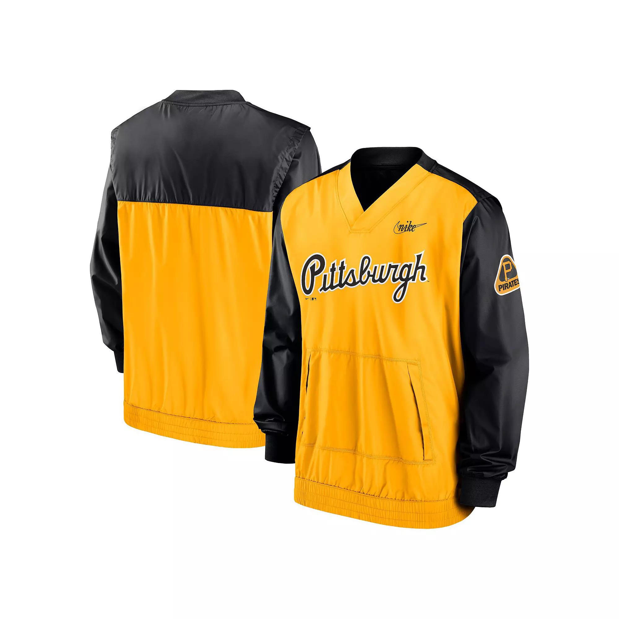 Men's Nike Black/Gold Pittsburgh Pirates Cooperstown Collection V-Neck Pullover,  Product Image