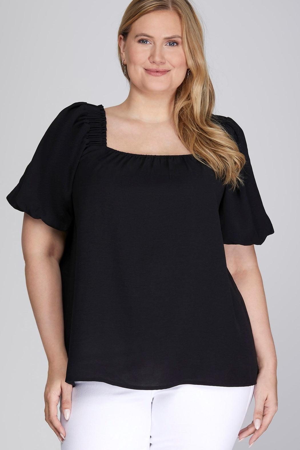 Puff Sleeve Square Neck Top Product Image