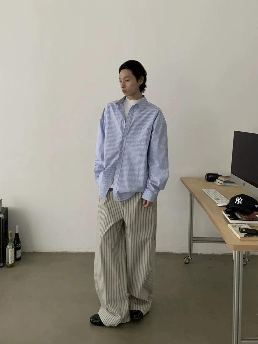 RT No. 18853 BLUE BUTTON-UP SHIRT Product Image