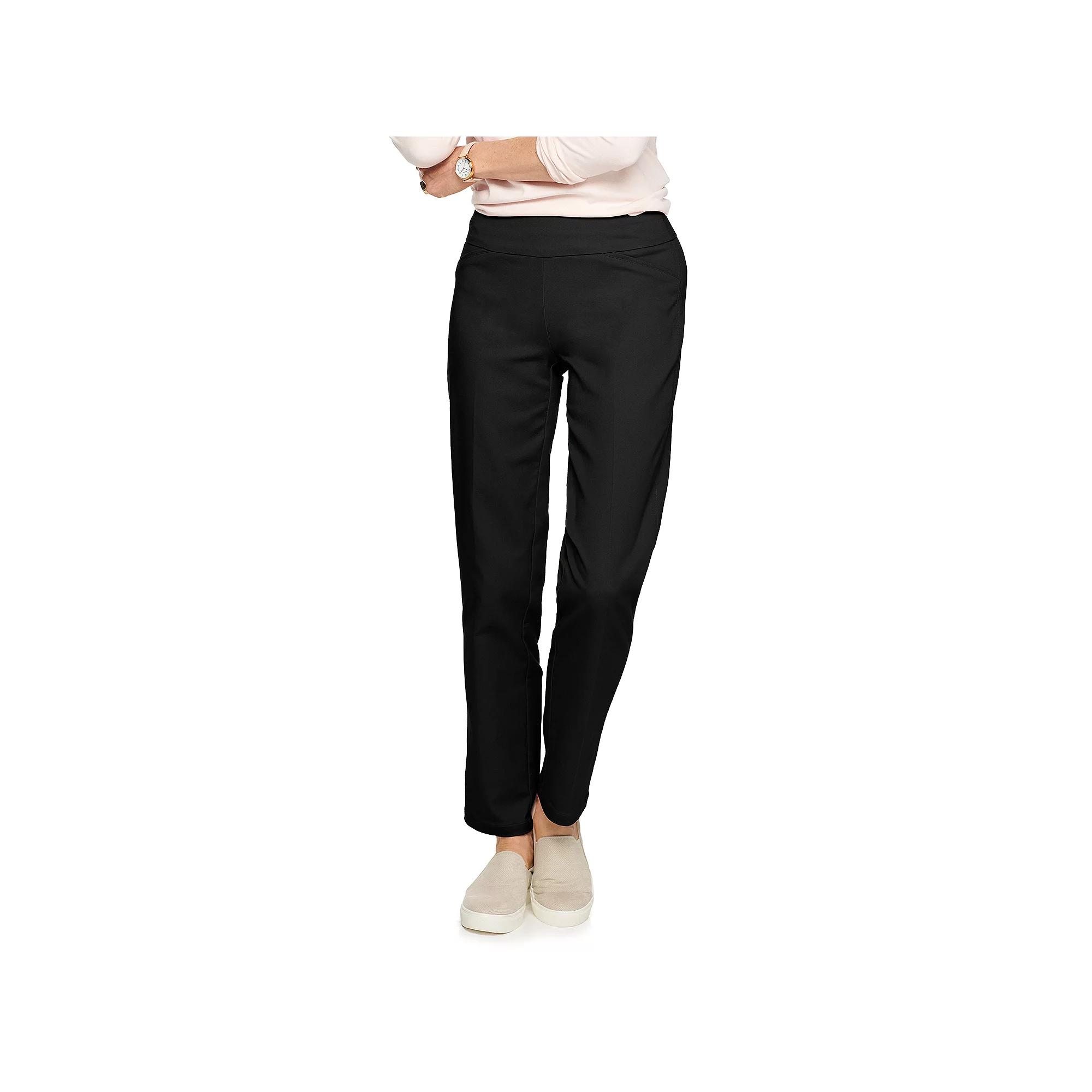 Petite Women's Croft & Barrow® 4-Pocket Effortless Stretch Pull-On Straight-Leg Pants,  Product Image