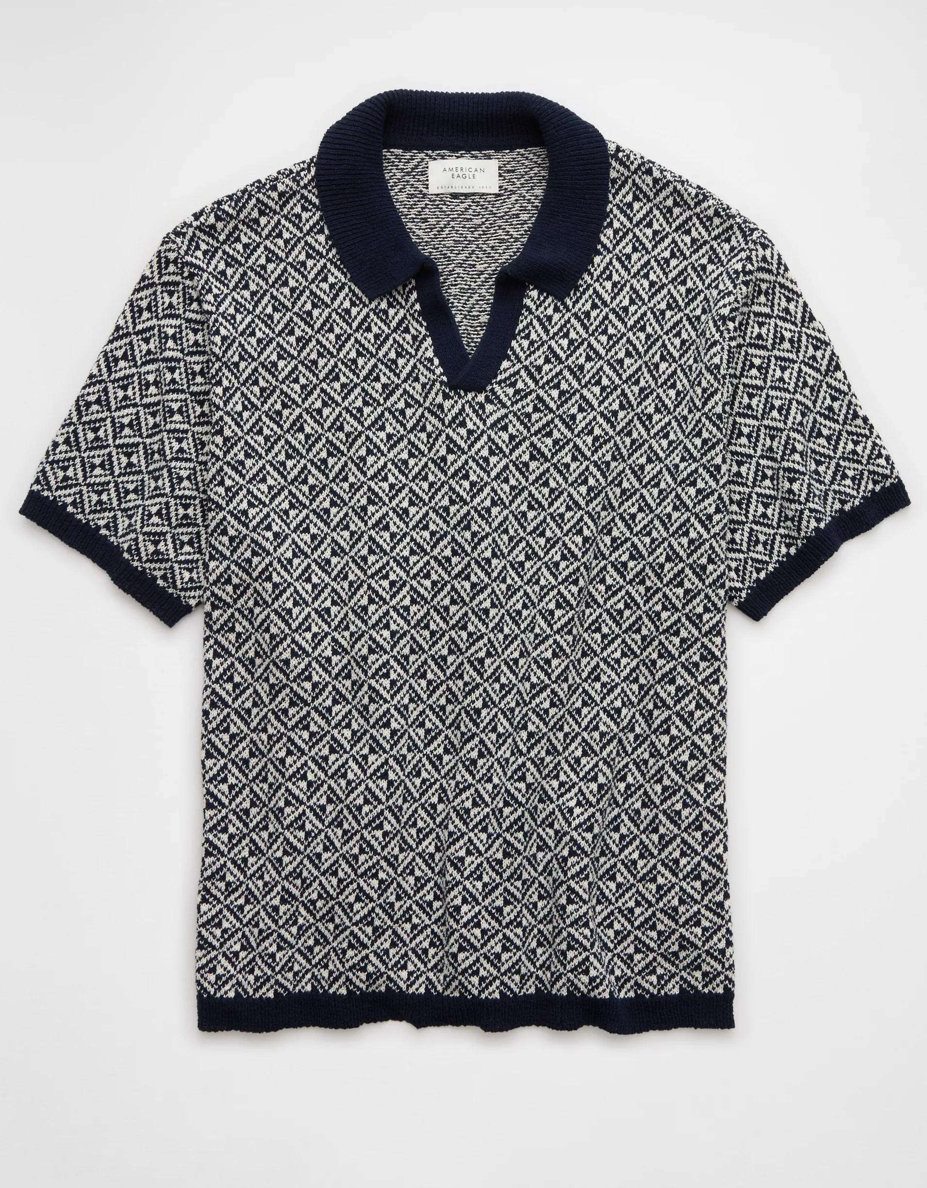AE Weekend Printed Sweater Polo Shirt Product Image