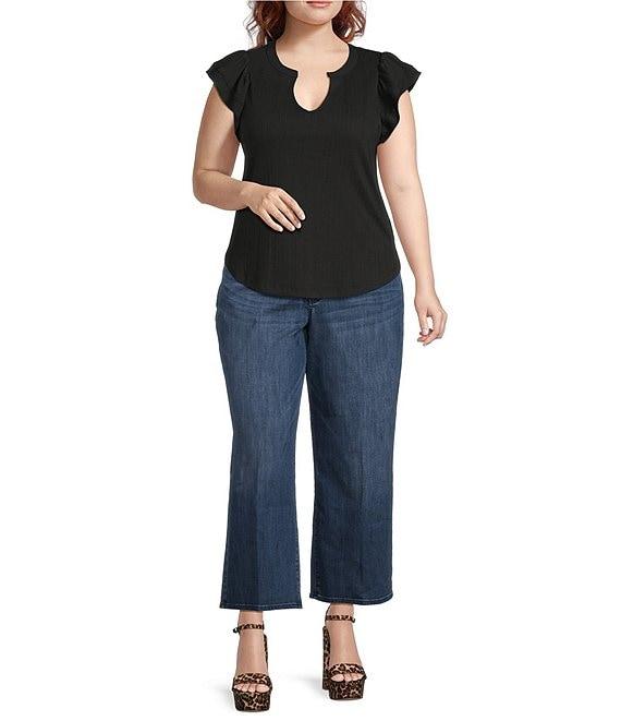 NYDJ Plus Size Brodi Lift Tuck® Technology Wide Leg Pull-On Denim Jeans Product Image