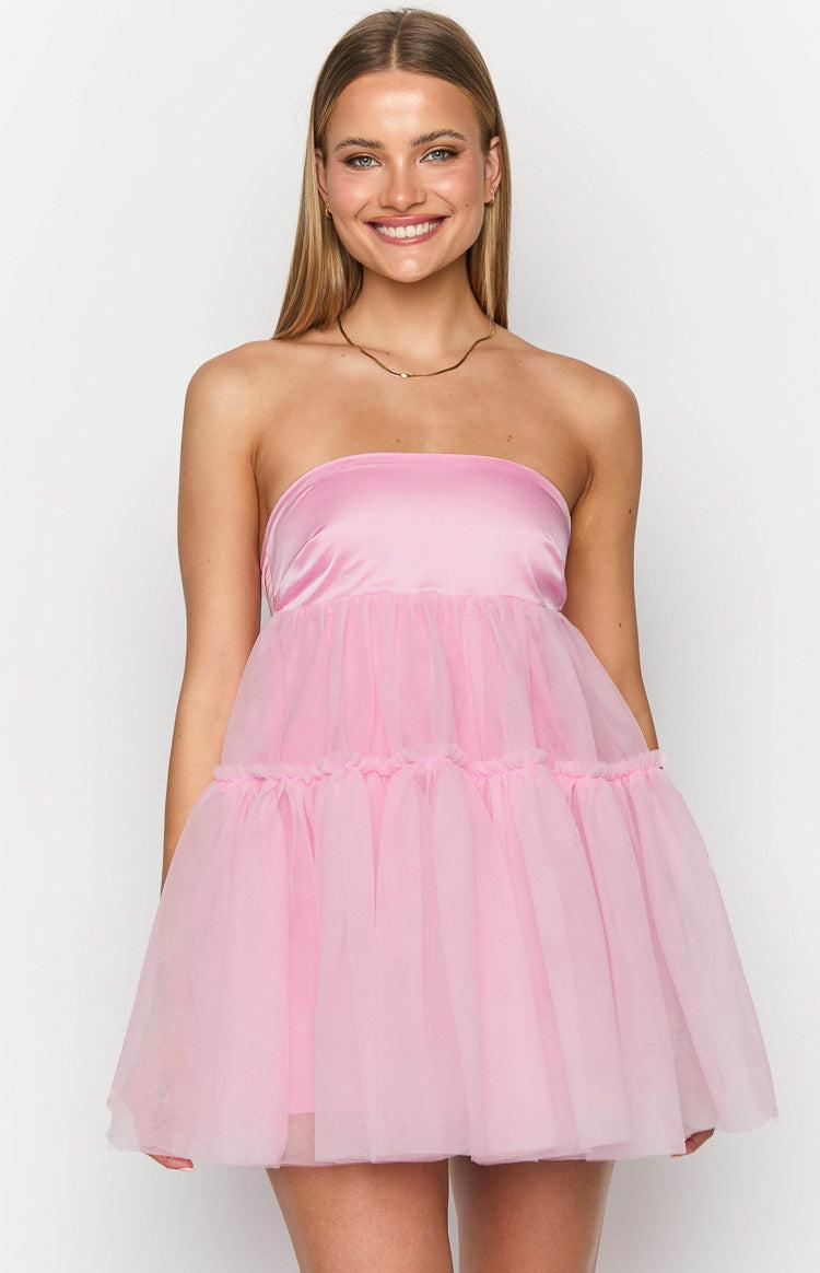 Abigail Pink Strapless Mini Dress Baby Product Image