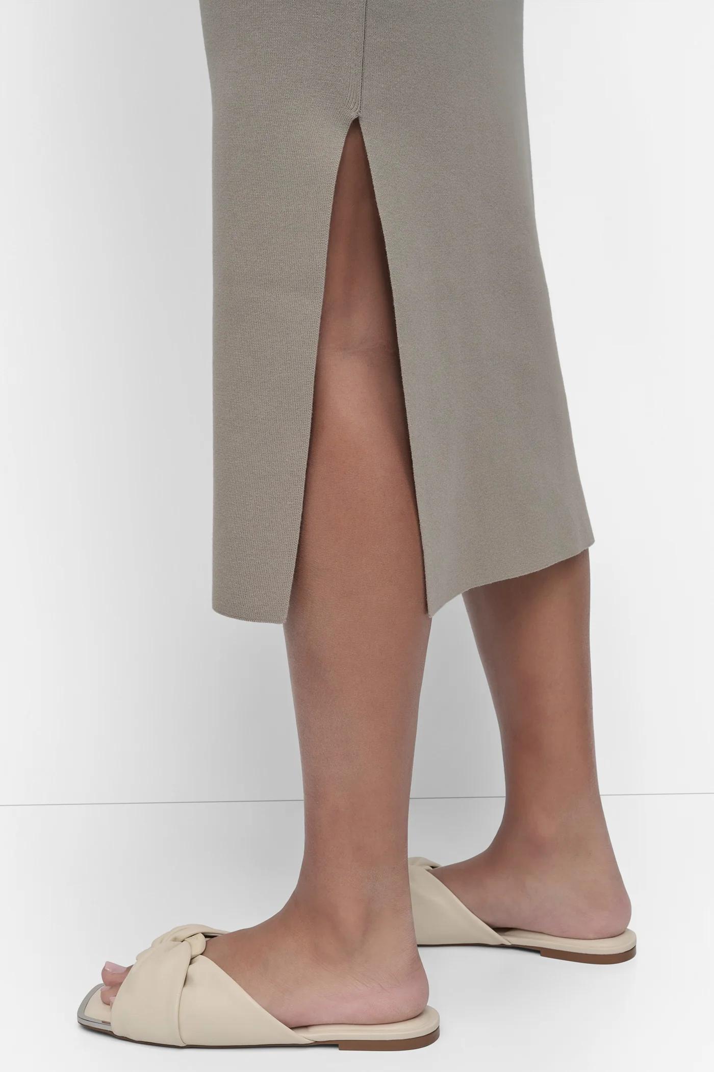 COLOR BLOCK TRIM RACER FRONT MIDI DRESS Product Image