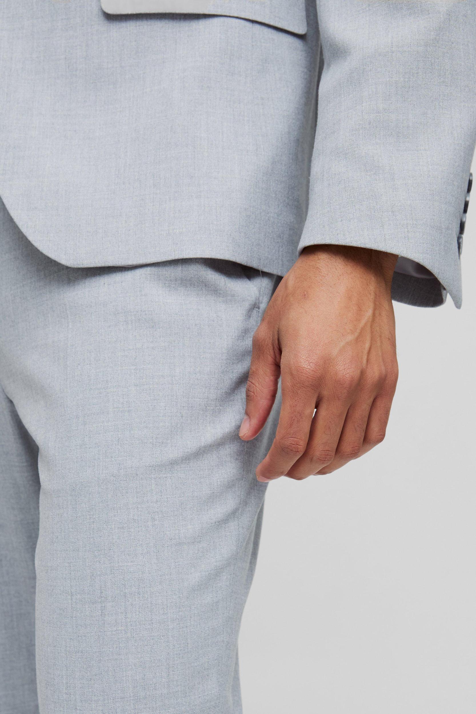 Skinny Grey Dress Pants | boohooMAN USA Product Image