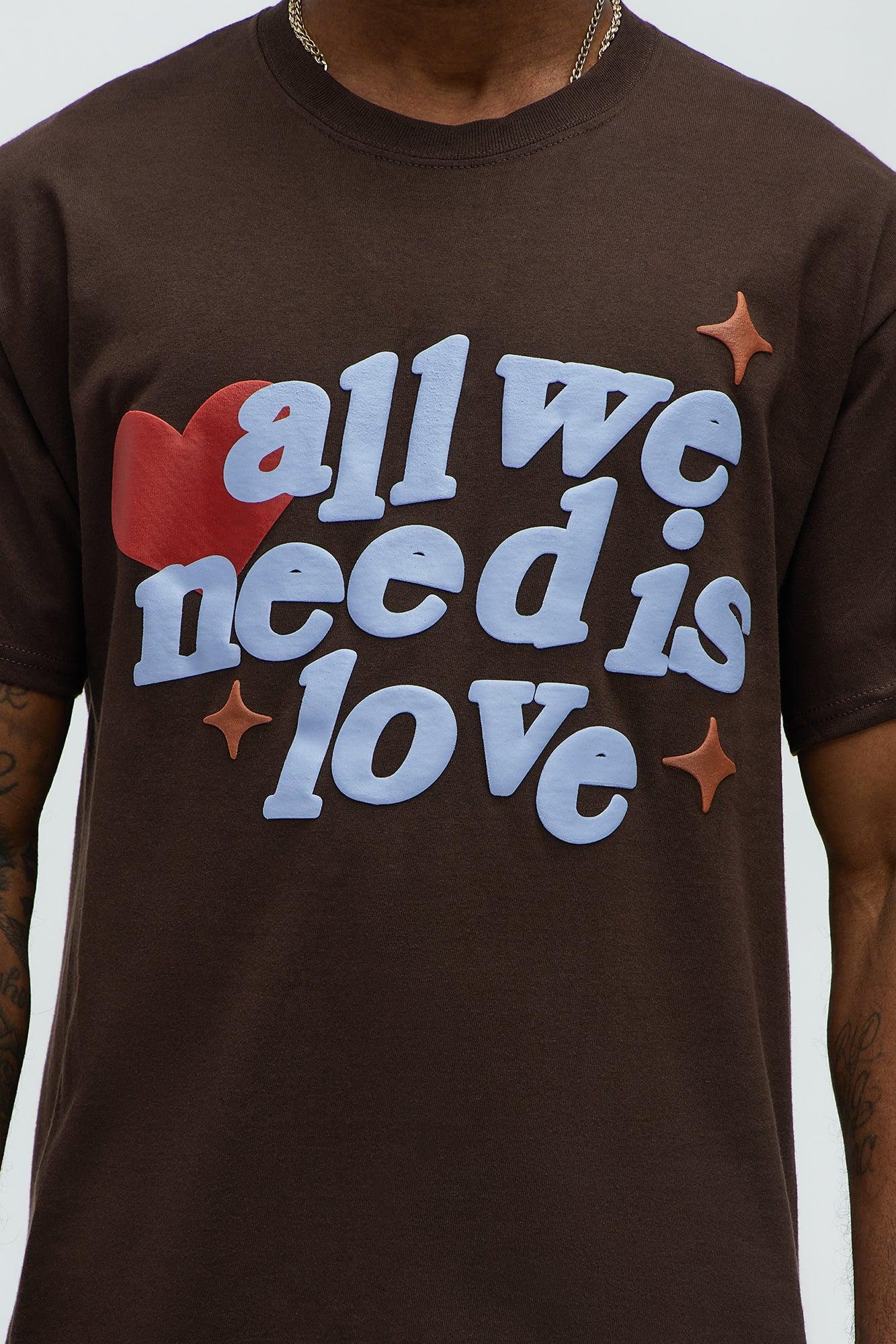 All We Need Is Love Short Sleeve Tee - Chocolate Product Image