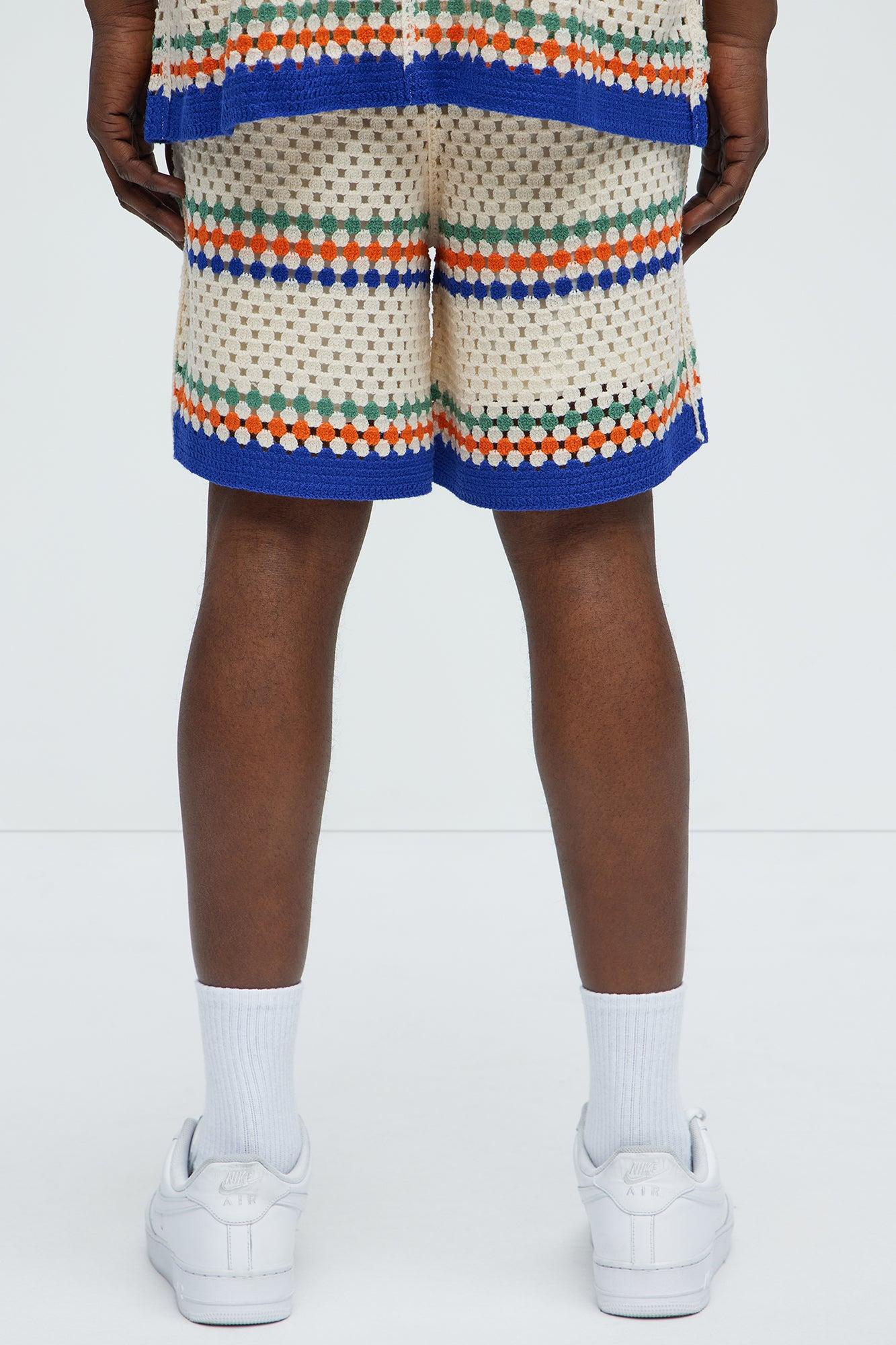 Anderson Crochet Knitted Shorts - Cream/combo Male Product Image
