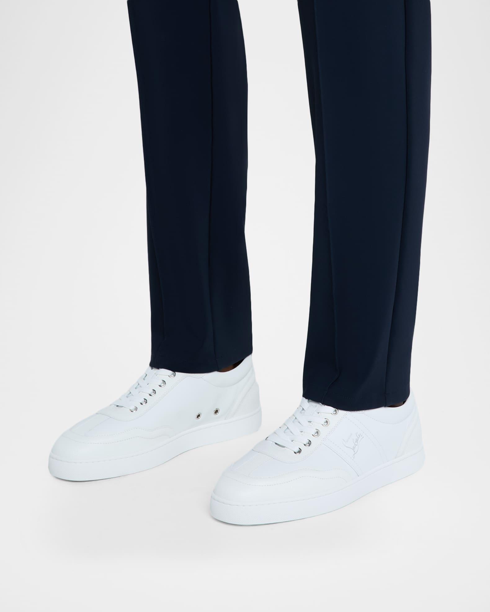 Men's Retero Grained Leather Low-Top Sneakers  Product Image