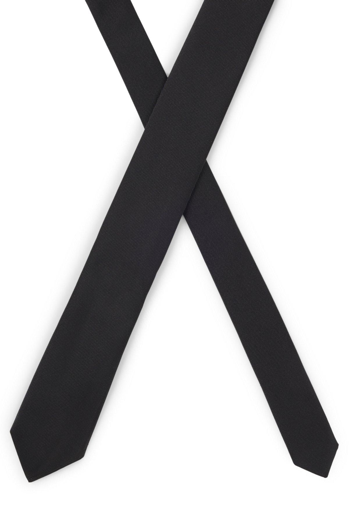 BOSS - Italian-made tie in pure-silk jacquard - Black Product Image