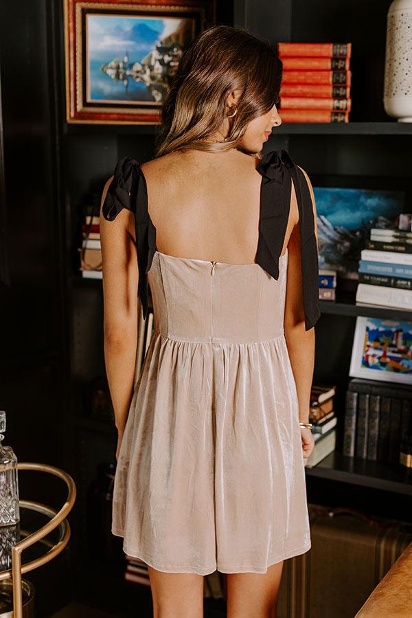 Let's Have A Toast Velvet Mini Dress in Champagne Product Image
