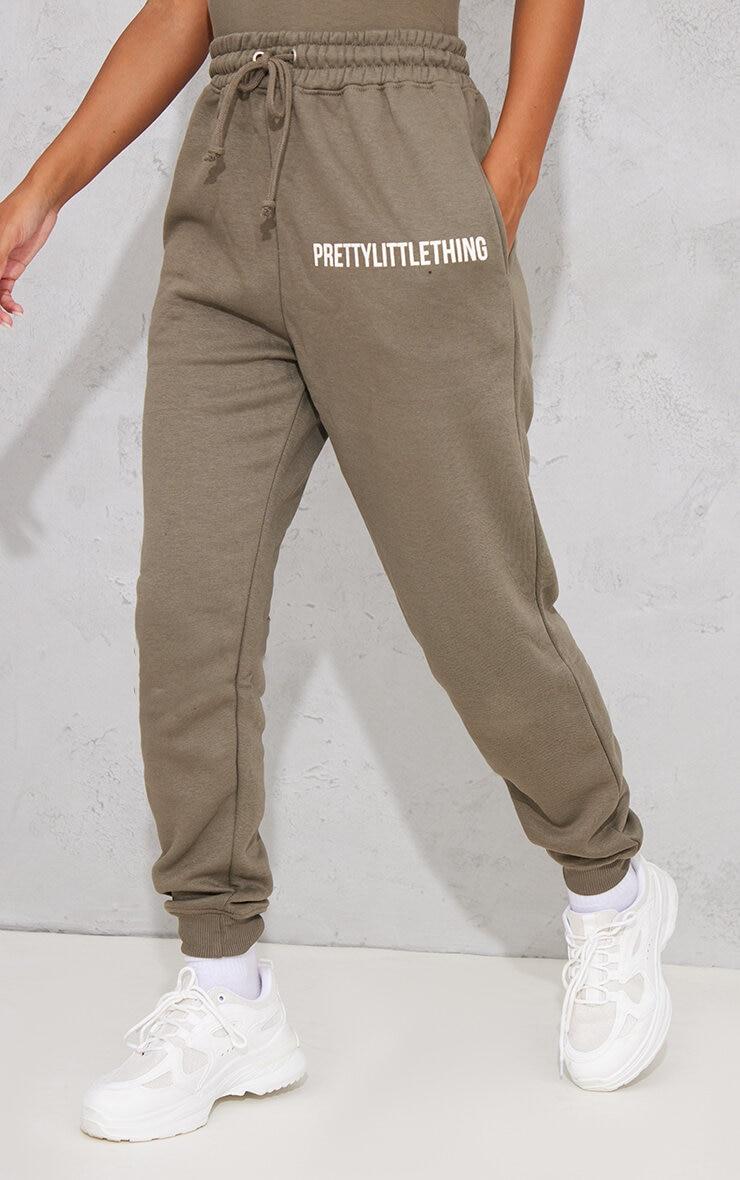 PRETTYLITTLETHING Sage Khaki Prettylittlething High Waist Cuffed Sweatpant Product Image