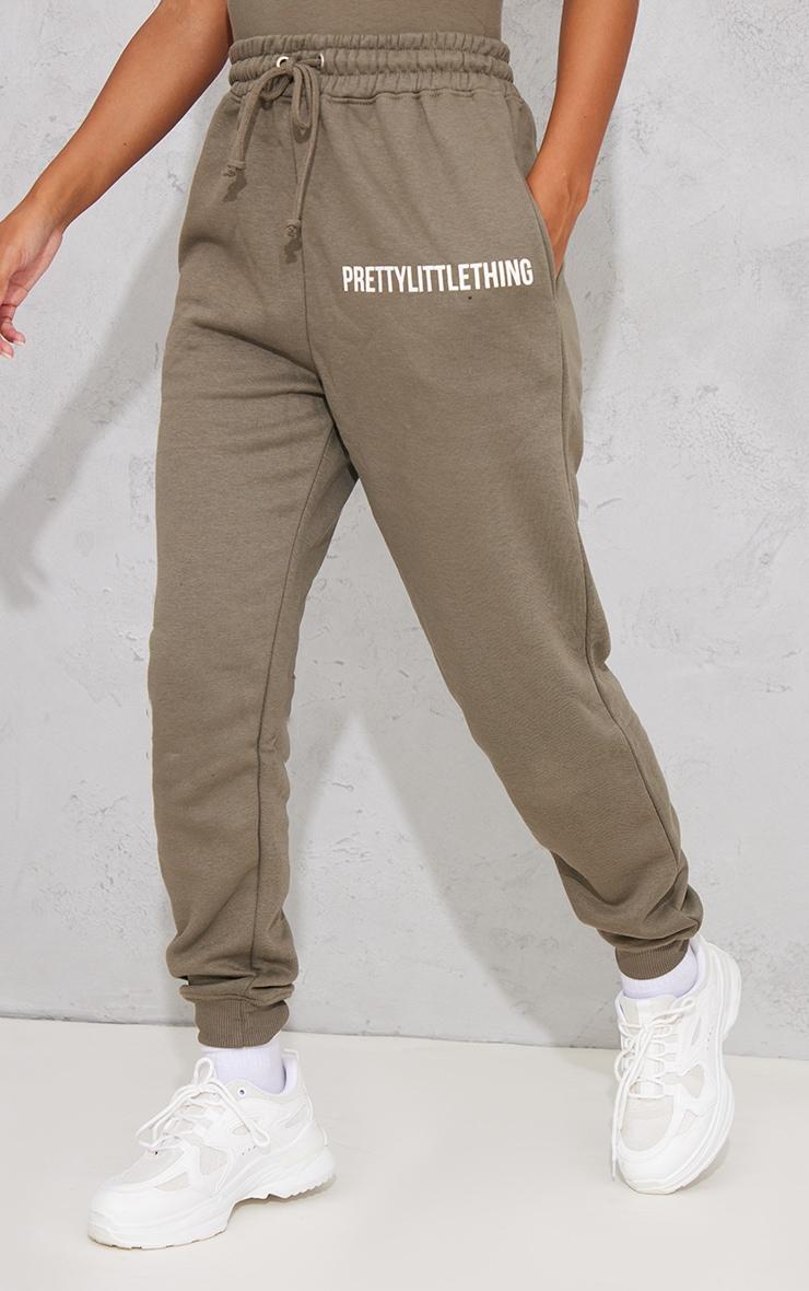 PRETTYLITTLETHING Sage Khaki Prettylittlething High Waist Cuffed Sweatpant Product Image