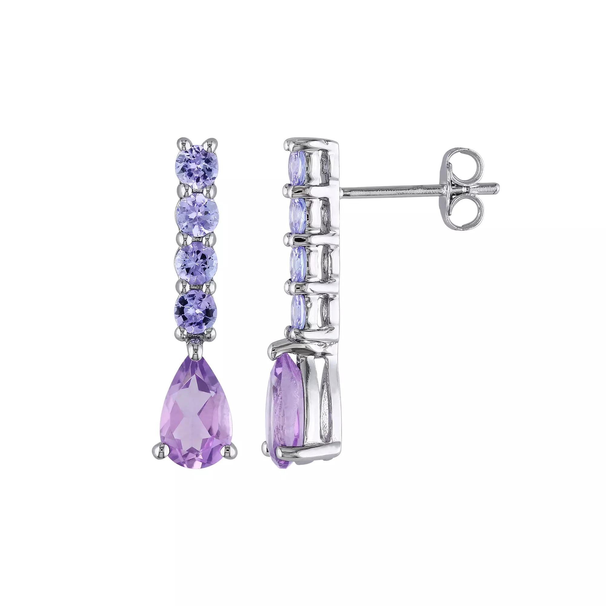 Stella Grace Amethyst & Tanzanite Sterling Silver Drop Earrings, Women's, Purple Product Image