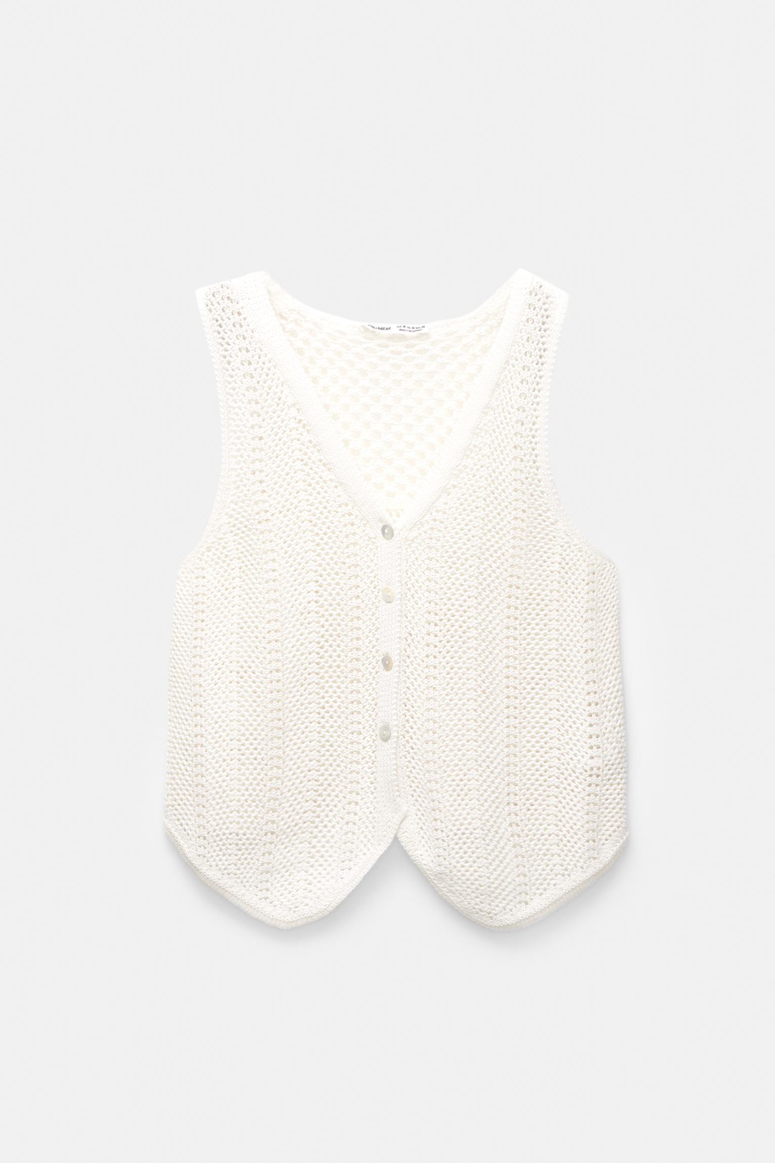 Crochet buttoned vest Product Image