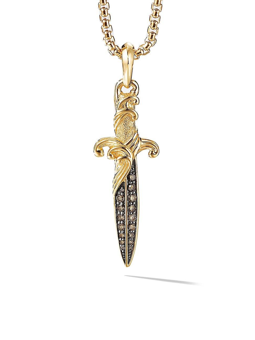 Mens Waves Dagger Amulet in 18K Yellow Gold Product Image