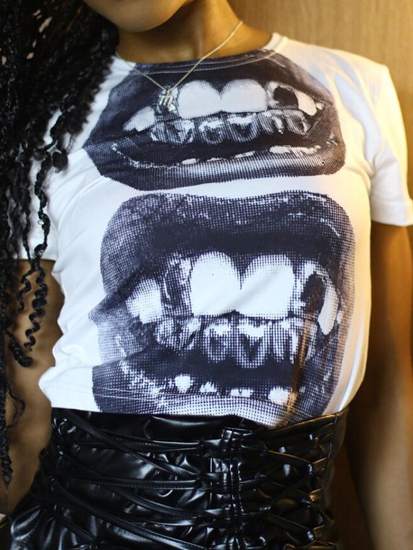 Retro Print Short Sleeve Tee Product Image