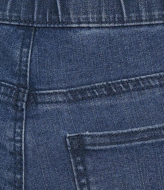 Intro Plus Size Straight Leg Tulip Eyelet Embroidered Frayed Hem Pull-On Ankle Pants Product Image