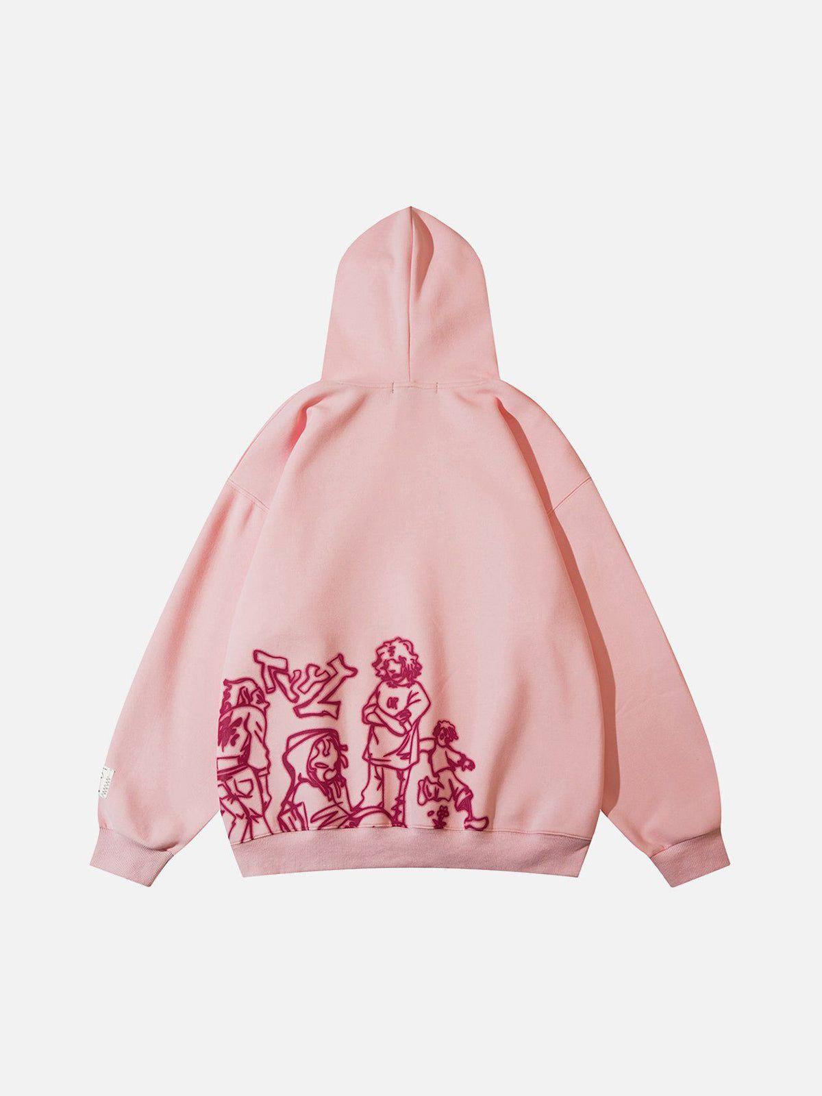 Aelfric Eden Cartoon Line Character Graphic Hoodie Product Image