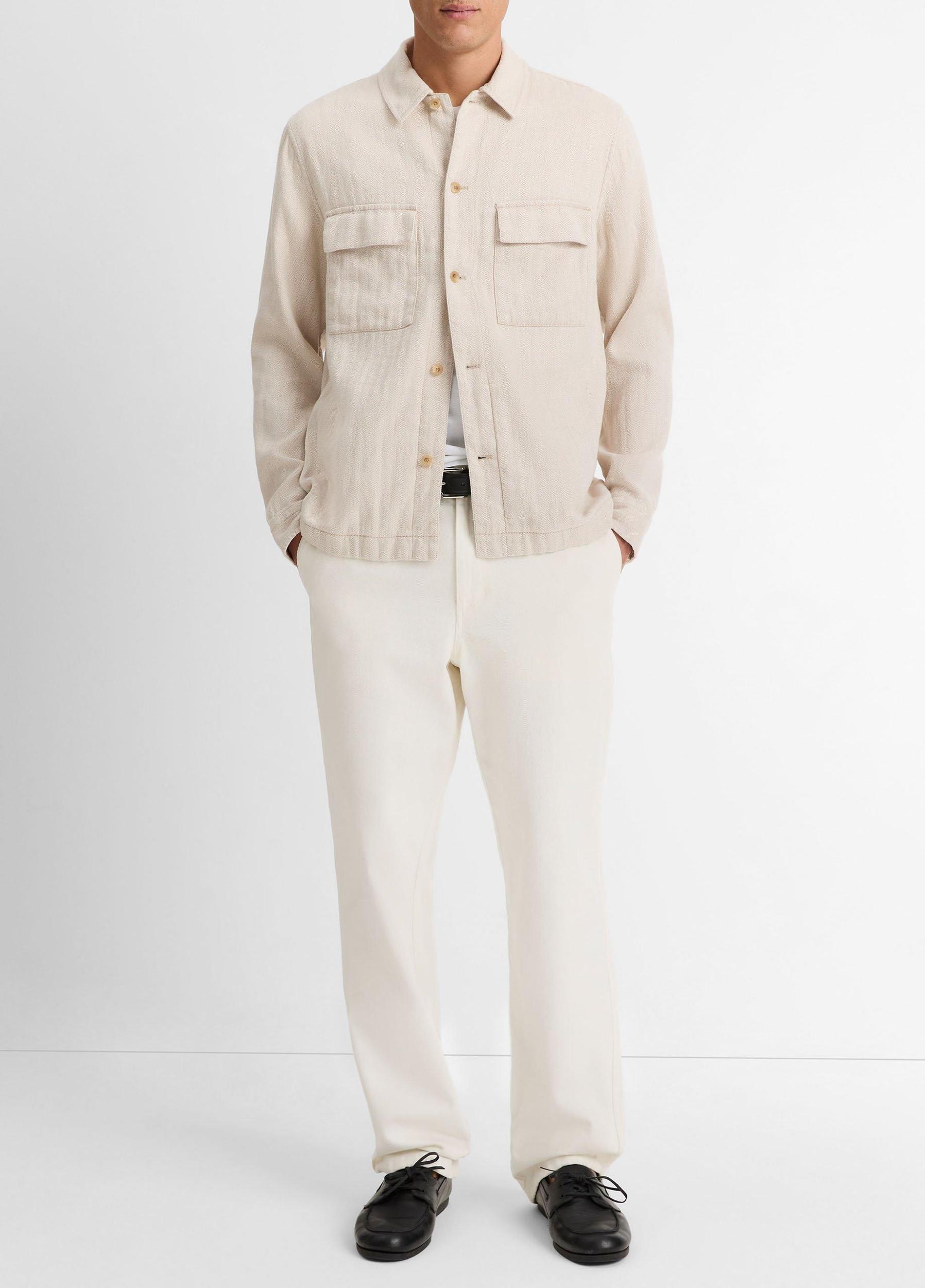 Herringbone Linen-Cotton Shirt Jacket Product Image
