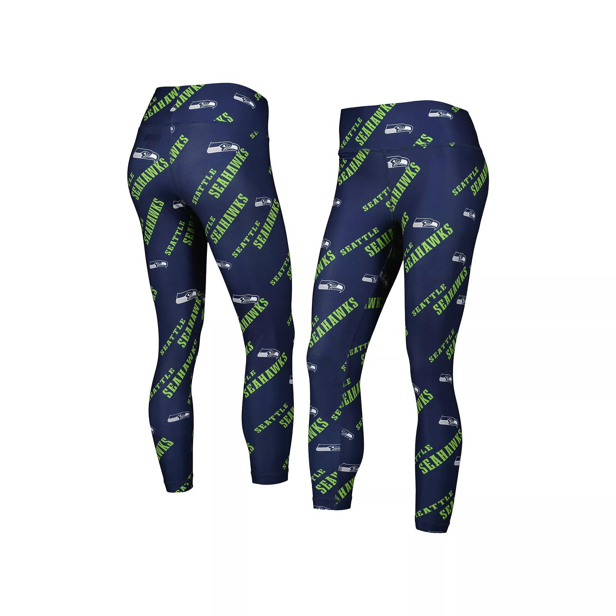Women's Concepts Sport College Navy Seattle Seahawks Breakthrough Allover Print Lounge Leggings,  Product Image