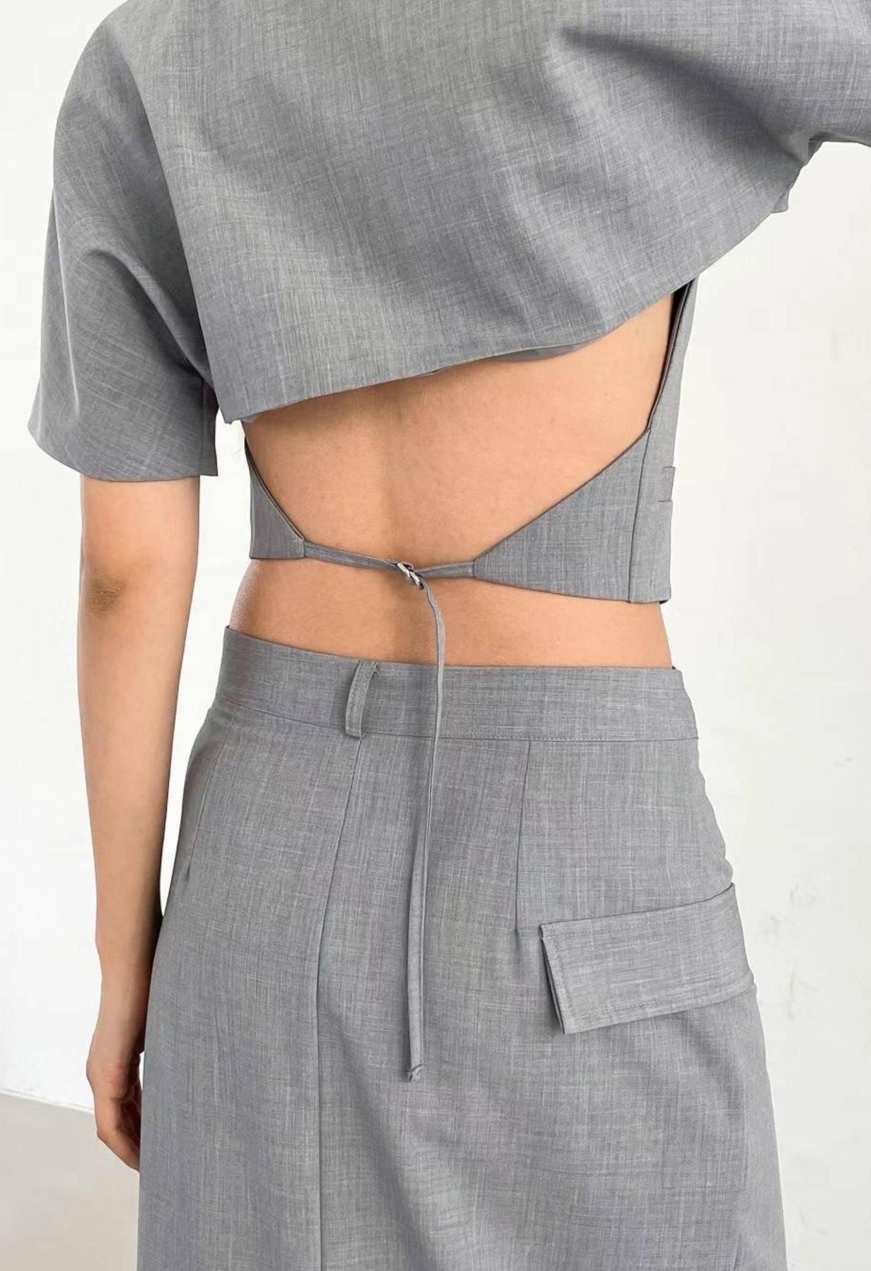 Kingsley Midi Skirt in Heather Grey Product Image