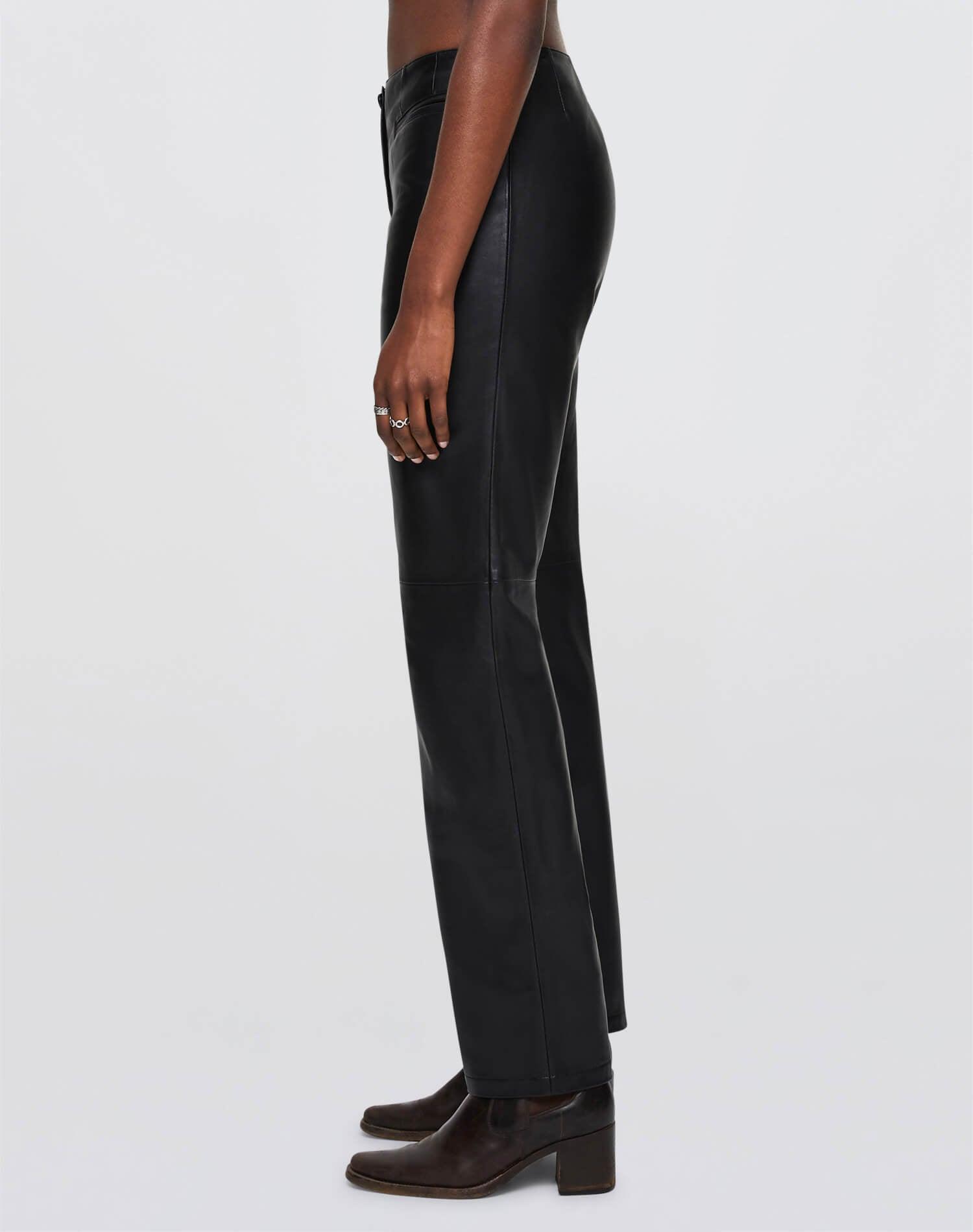 Western Leather Pant - Black Product Image