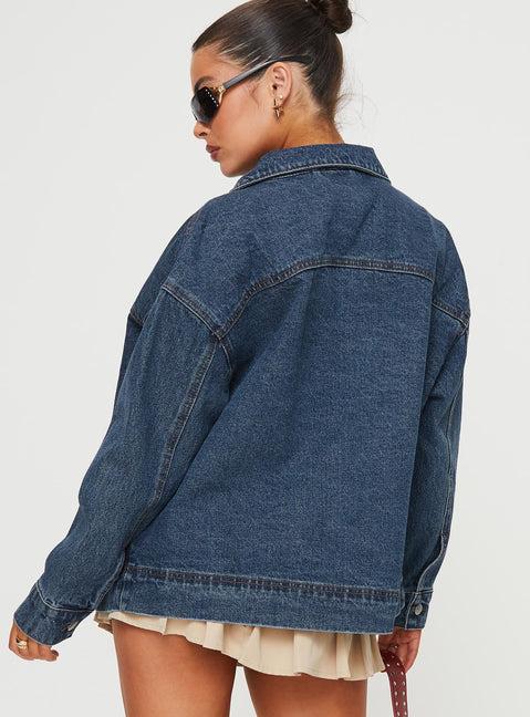 Goldsmith Denim Bomber Jacket Mid Wash Product Image