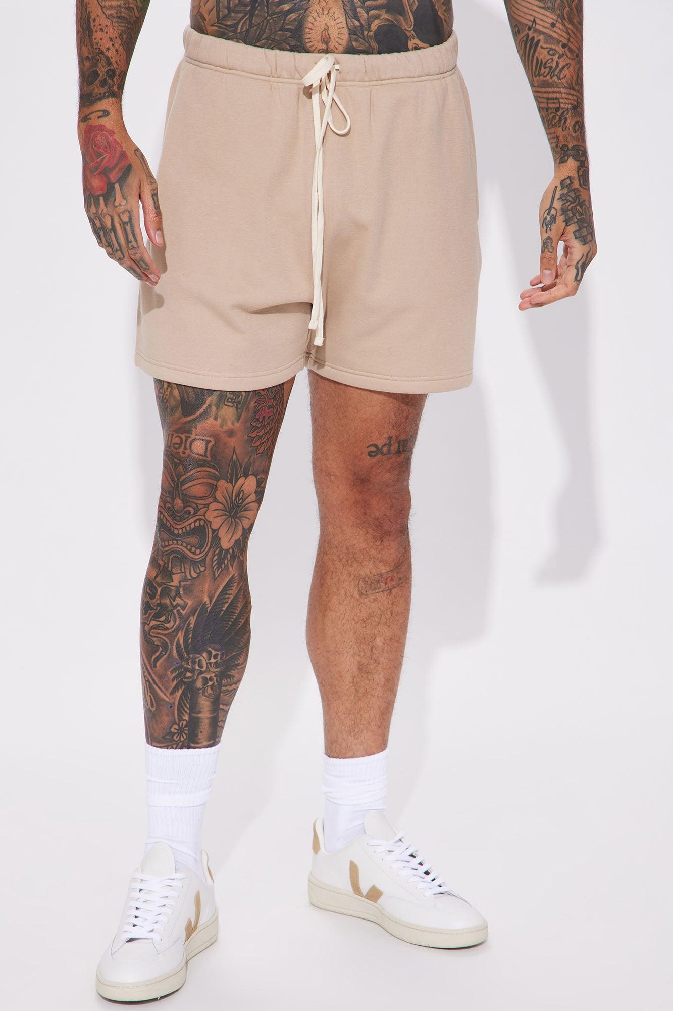 Tyson Oversize Heavyweight Sweat Shorts - Taupe Product Image