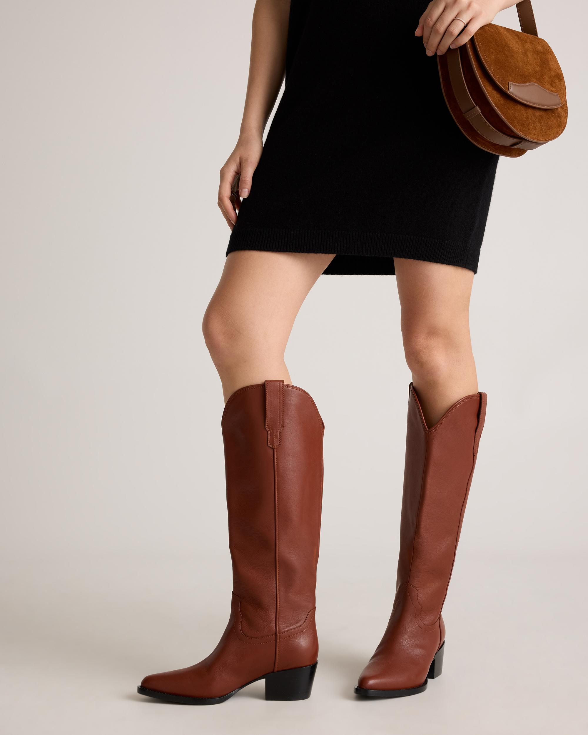 Quince | Women's Italian Leather Tall Western Boots Product Image