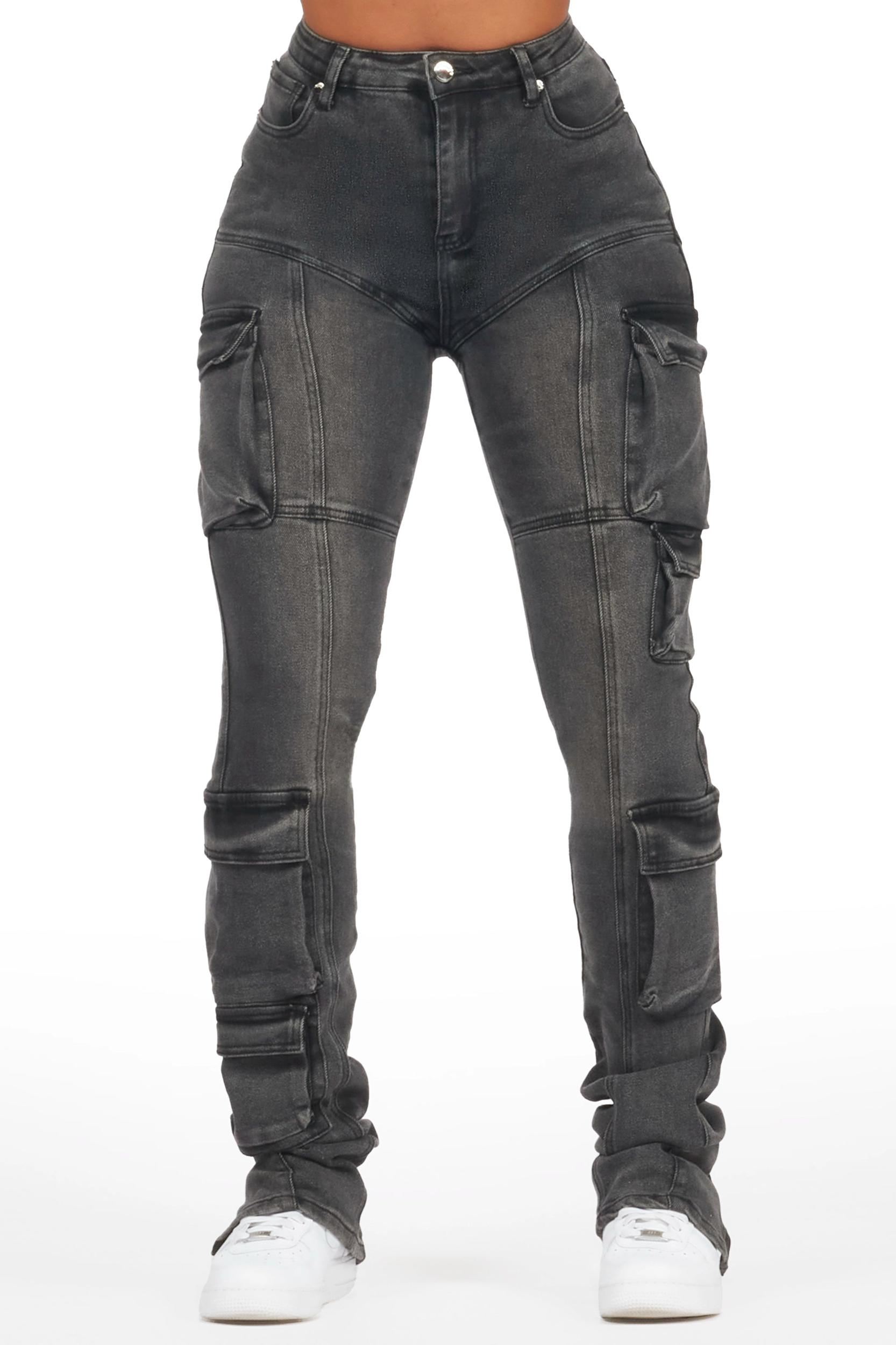 Jaylin Black Wash Skinny Stacked Jean Female Product Image